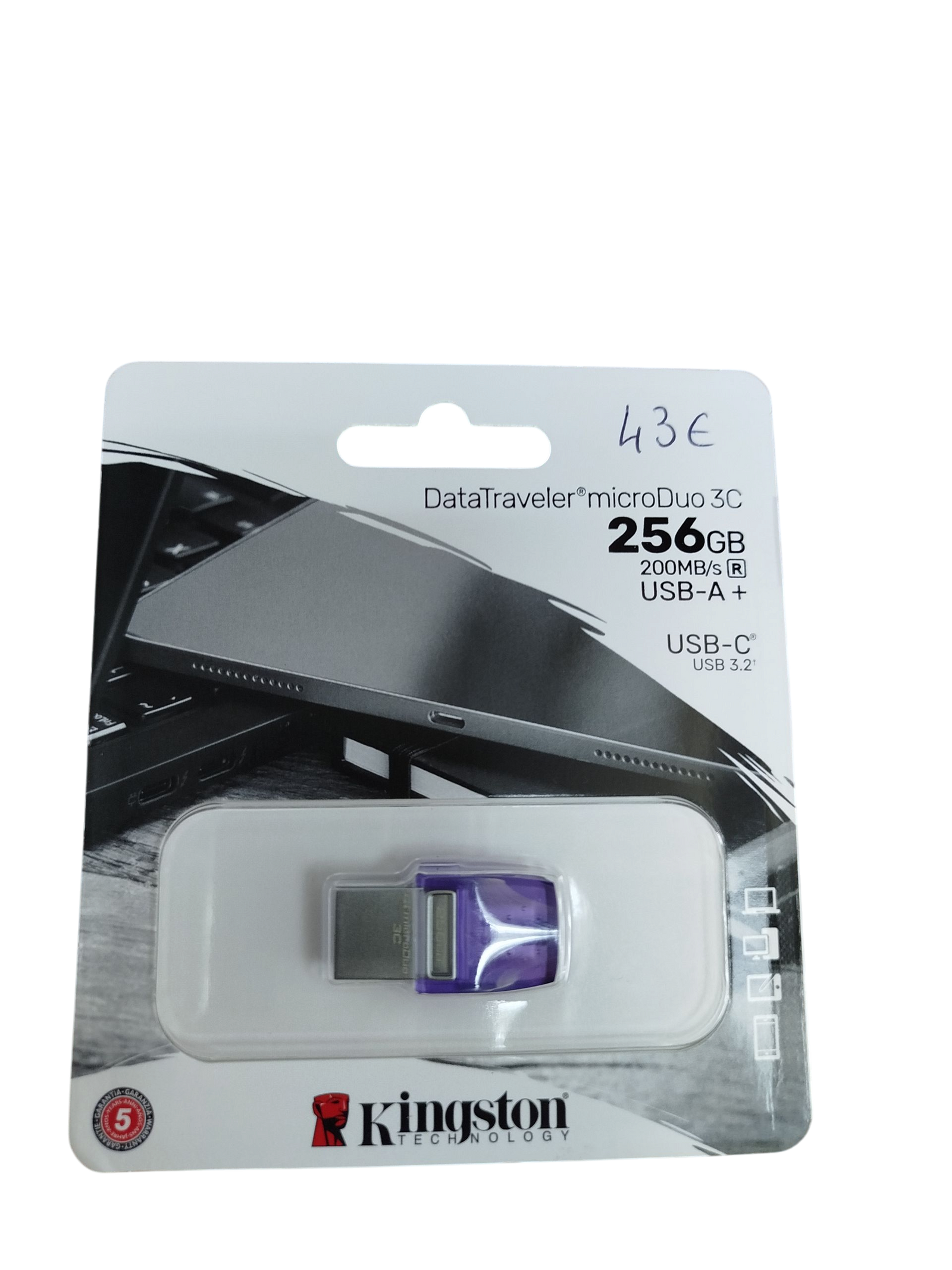 CLE KINGSTON USB / USB-C  256 Go