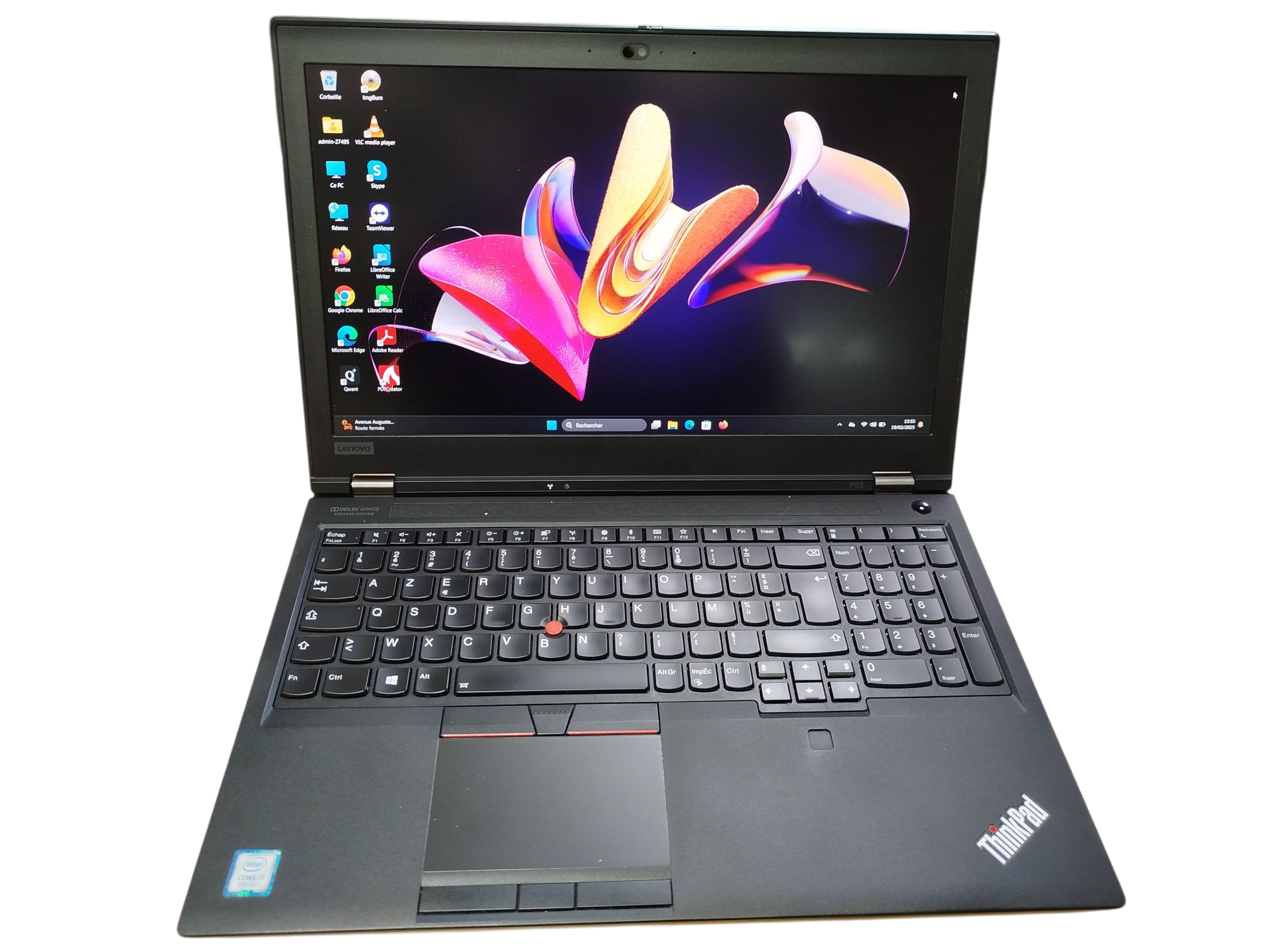 LENOVO P52 - Core i7 8ème Gén - 2,7 GHz - 512 Go SSD - 32 Go RAM - 15,6" - NVIDIA QUADRO P1000 4 Go + INTEL UHD GRAPH 630 128 Mo